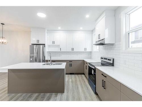 119 Corner Meadows Square Ne, Calgary, AB - Indoor Photo Showing Kitchen With Stainless Steel Kitchen With Double Sink With Upgraded Kitchen