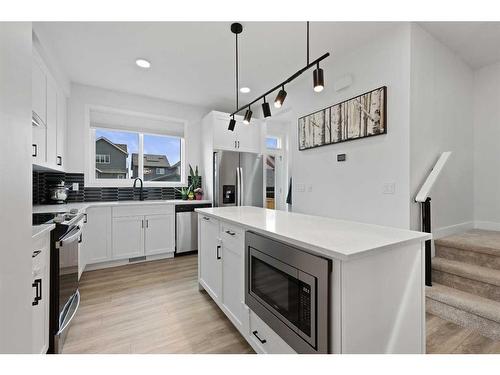 36 Heirloom Crescent Se, Calgary, AB - Indoor Photo Showing Kitchen With Stainless Steel Kitchen With Upgraded Kitchen