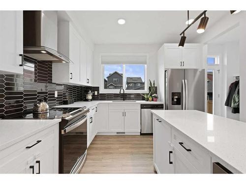 36 Heirloom Crescent Se, Calgary, AB - Indoor Photo Showing Kitchen With Stainless Steel Kitchen With Upgraded Kitchen