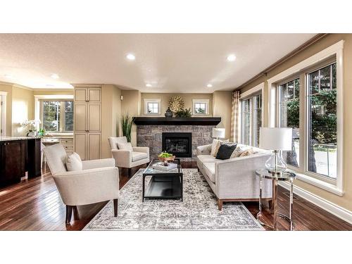 1131 Edgemont Road Nw, Calgary, AB - Indoor Photo Showing Living Room With Fireplace