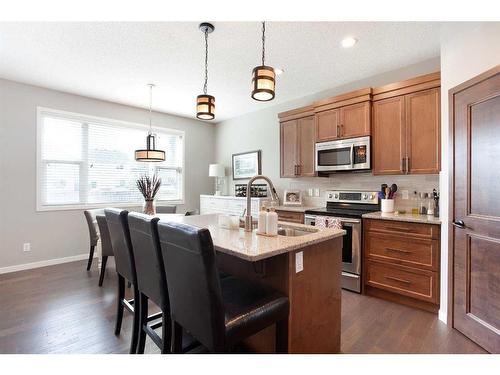 2060 New Brighton Grove Se, Calgary, AB - Indoor Photo Showing Kitchen With Double Sink With Upgraded Kitchen