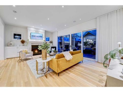 1920 31 Avenue Sw, Calgary, AB - Indoor Photo Showing Living Room With Fireplace