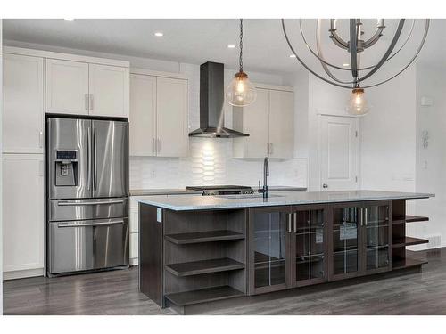 9 Marquis Link Se, Calgary, AB - Indoor Photo Showing Kitchen With Stainless Steel Kitchen With Upgraded Kitchen