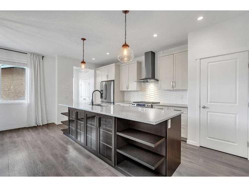 9 Marquis Link Se, Calgary, AB - Indoor Photo Showing Kitchen With Upgraded Kitchen