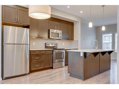 647 Mahogany Boulevard Se, Calgary, AB - Indoor Photo Showing Kitchen With Stainless Steel Kitchen With Upgraded Kitchen