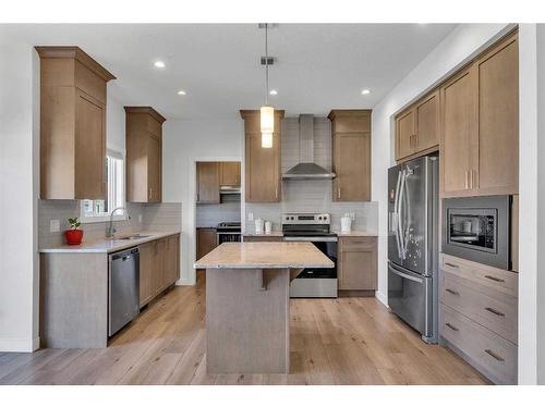 57 Saddlestone Green Ne, Calgary, AB - Indoor Photo Showing Kitchen With Upgraded Kitchen