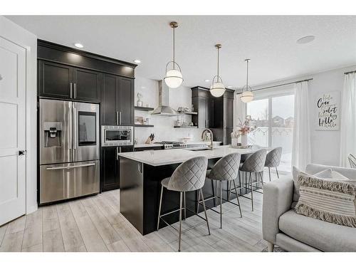 142 Seton Gardens Se, Calgary, AB - Indoor Photo Showing Kitchen With Stainless Steel Kitchen With Upgraded Kitchen