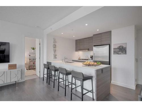 304-1501 6 Street Sw, Calgary, AB - Indoor Photo Showing Kitchen With Upgraded Kitchen