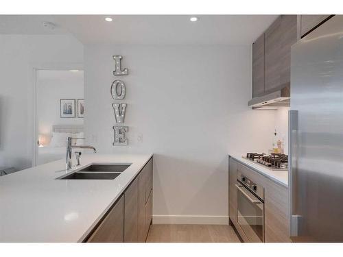 304-1501 6 Street Sw, Calgary, AB - Indoor Photo Showing Kitchen With Double Sink With Upgraded Kitchen