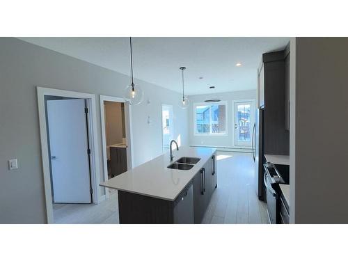 4209-111 Wolf Creek Drive Se, Calgary, AB - Indoor Photo Showing Kitchen With Double Sink