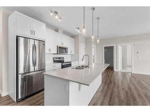 408-35 Walgrove Se, Calgary, AB - Indoor Photo Showing Kitchen With Stainless Steel Kitchen With Double Sink With Upgraded Kitchen