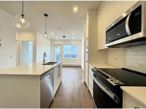 4407-111 Wolf Creek Drive Se, Calgary, AB - Indoor Photo Showing Kitchen With Stainless Steel Kitchen With Double Sink With Upgraded Kitchen