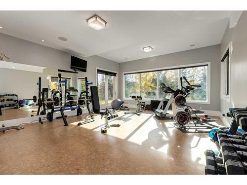 329 Creekstone Rise, Rural Rocky View County, AB - Indoor Photo Showing Gym Room