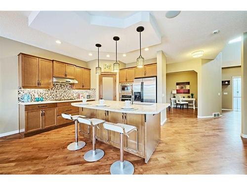 105 Aspen Stone Road Sw, Calgary, AB - Indoor Photo Showing Kitchen With Stainless Steel Kitchen With Upgraded Kitchen