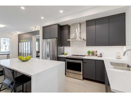 235 South Shore Court, Chestermere, AB - Indoor Photo Showing Kitchen With Stainless Steel Kitchen With Double Sink With Upgraded Kitchen