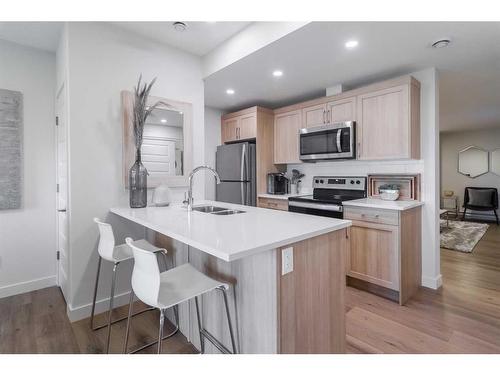 268 Belvedere Drive Se, Calgary, AB - Indoor Photo Showing Kitchen With Double Sink