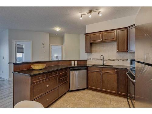 206-1800 14A Street Sw, Calgary, AB - Indoor Photo Showing Kitchen With Stainless Steel Kitchen