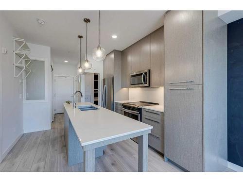 1131-76 Cornerstone Passage Ne, Calgary, AB - Indoor Photo Showing Kitchen With Double Sink With Upgraded Kitchen