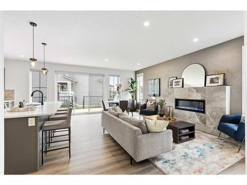 12 Belvedere Terrace Se, Calgary, AB - Indoor Photo Showing Living Room With Fireplace