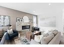 12 Belvedere Terrace Se, Calgary, AB  - Indoor Photo Showing Living Room With Fireplace 