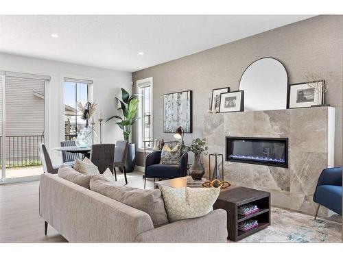 12 Belvedere Terrace Se, Calgary, AB - Indoor Photo Showing Living Room With Fireplace