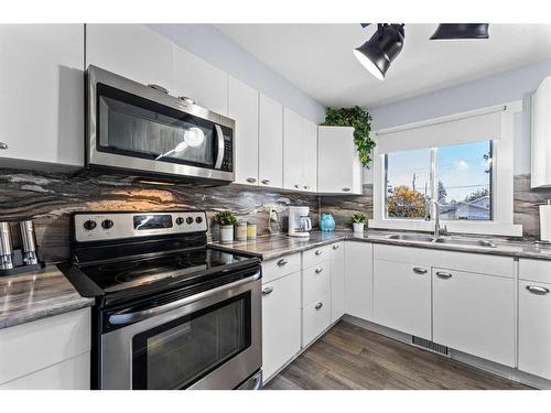 3108 39 Street Se, Calgary, AB - Indoor Photo Showing Kitchen With Double Sink