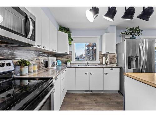 3108 39 Street Se, Calgary, AB - Indoor Photo Showing Kitchen With Double Sink