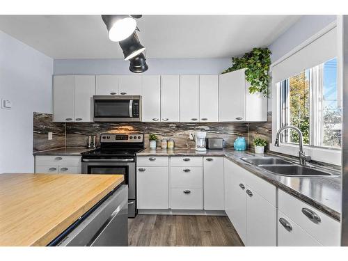 3108 39 Street Se, Calgary, AB - Indoor Photo Showing Kitchen With Double Sink