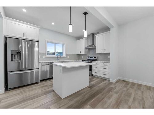 834 Bayview Terrace Sw, Airdrie, AB - Indoor Photo Showing Kitchen With Stainless Steel Kitchen With Upgraded Kitchen