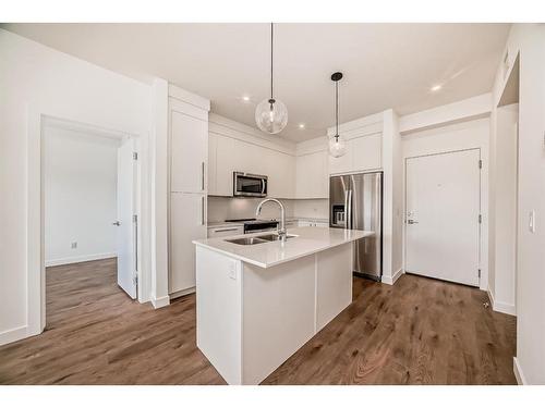 3405-111 Wolf Creek Drive Se, Calgary, AB - Indoor Photo Showing Kitchen With Double Sink