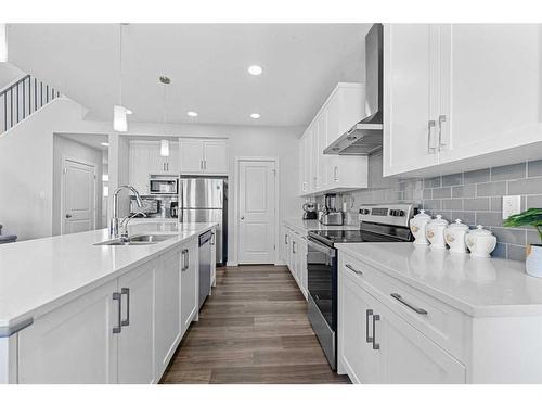 148 Savanna Drive Ne, Calgary, AB - Indoor Photo Showing Kitchen With Double Sink With Upgraded Kitchen