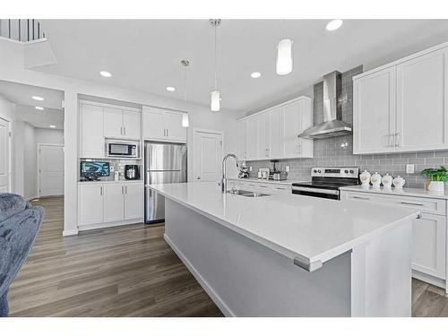 148 Savanna Drive Ne, Calgary, AB - Indoor Photo Showing Kitchen With Double Sink With Upgraded Kitchen