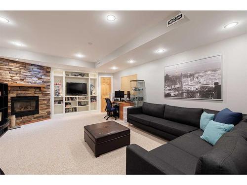 3007 29 Street Sw, Calgary, AB - Indoor Photo Showing Living Room With Fireplace