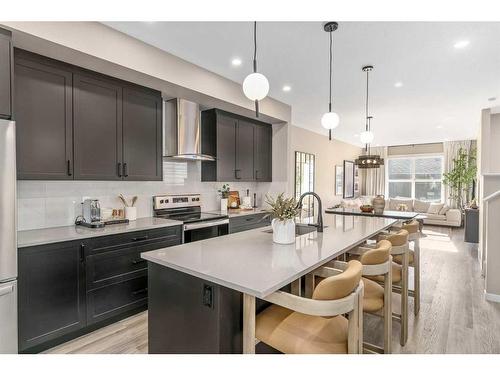 1121 Mahogany Boulevard Se, Calgary, AB - Indoor Photo Showing Kitchen With Stainless Steel Kitchen With Upgraded Kitchen