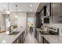 1121 Mahogany Boulevard Se, Calgary, AB  - Indoor Photo Showing Kitchen With Stainless Steel Kitchen With Double Sink With Upgraded Kitchen 