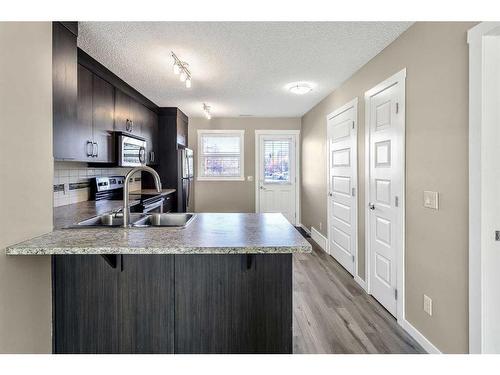 74 Auburn Bay Link Se, Calgary, AB - Indoor Photo Showing Kitchen With Double Sink