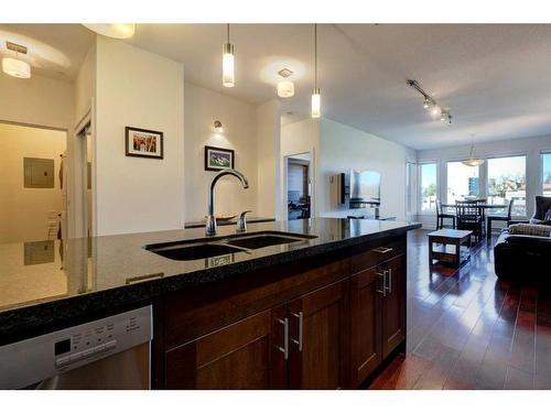 314-1321 Kensington Close Nw, Calgary, AB - Indoor Photo Showing Kitchen With Double Sink