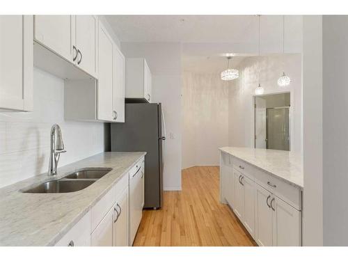 405-1410 2 Street Sw, Calgary, AB - Indoor Photo Showing Kitchen With Double Sink