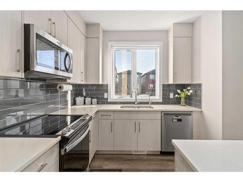 53 Homestead Boulevard Ne, Calgary, AB - Indoor Photo Showing Kitchen With Stainless Steel Kitchen With Double Sink With Upgraded Kitchen