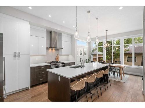 2343 22 Avenue Sw, Calgary, AB - Indoor Photo Showing Kitchen With Double Sink With Upgraded Kitchen