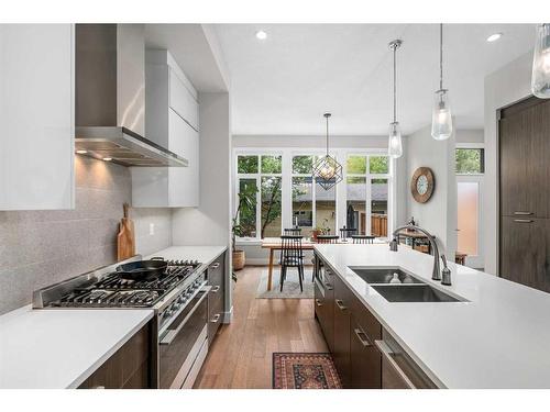 2343 22 Avenue Sw, Calgary, AB - Indoor Photo Showing Kitchen With Double Sink With Upgraded Kitchen