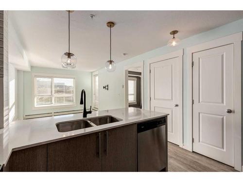 7112-302 Skyview Ranch Drive Ne, Calgary, AB - Indoor Photo Showing Kitchen With Double Sink