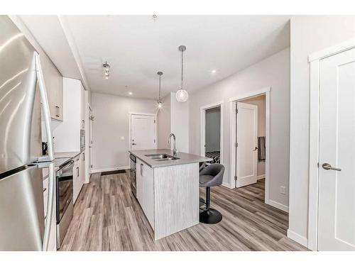 305-138 Sage Valley Common Nw, Calgary, AB - Indoor Photo Showing Kitchen With Double Sink With Upgraded Kitchen