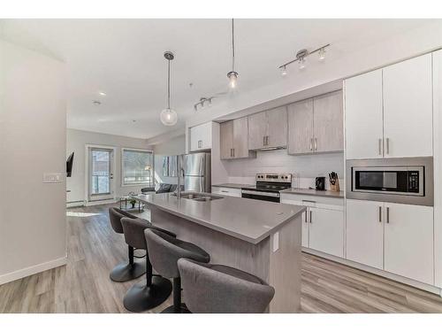 305-138 Sage Valley Common Nw, Calgary, AB - Indoor Photo Showing Kitchen With Double Sink With Upgraded Kitchen