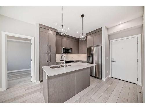 2518-395 Skyview Parkway, Calgary, AB - Indoor Photo Showing Kitchen With Double Sink With Upgraded Kitchen