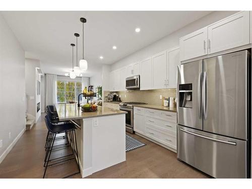 153 Burma Star Road Sw, Calgary, AB - Indoor Photo Showing Kitchen With Stainless Steel Kitchen With Upgraded Kitchen