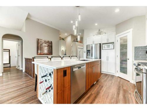 176 Cove Crescent, Chestermere, AB - Indoor Photo Showing Kitchen With Stainless Steel Kitchen With Upgraded Kitchen