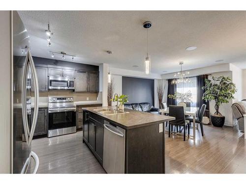 308 Redstone View Ne, Calgary, AB - Indoor Photo Showing Kitchen With Stainless Steel Kitchen With Double Sink With Upgraded Kitchen