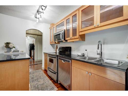 303-1420 Memorial Drive Nw, Calgary, AB - Indoor Photo Showing Kitchen With Double Sink