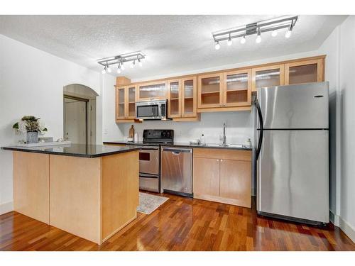 303-1420 Memorial Drive Nw, Calgary, AB - Indoor Photo Showing Kitchen With Stainless Steel Kitchen